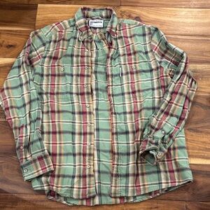 Men's Green Plaid Casual Button Down Shirt